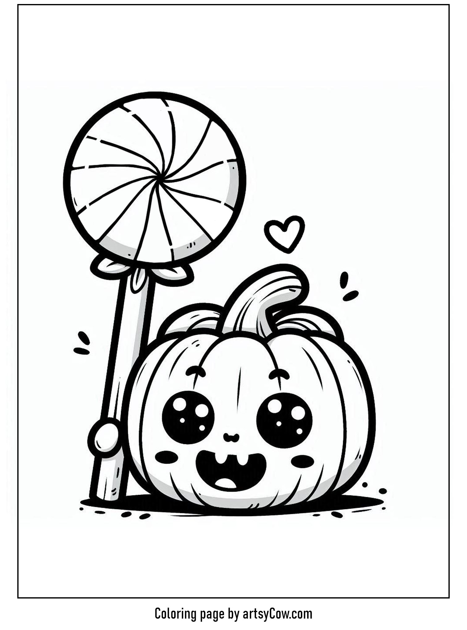 halloween coloring pages with jack-o-lantern, Sweet Jack-o'-Lantern Loves Candy